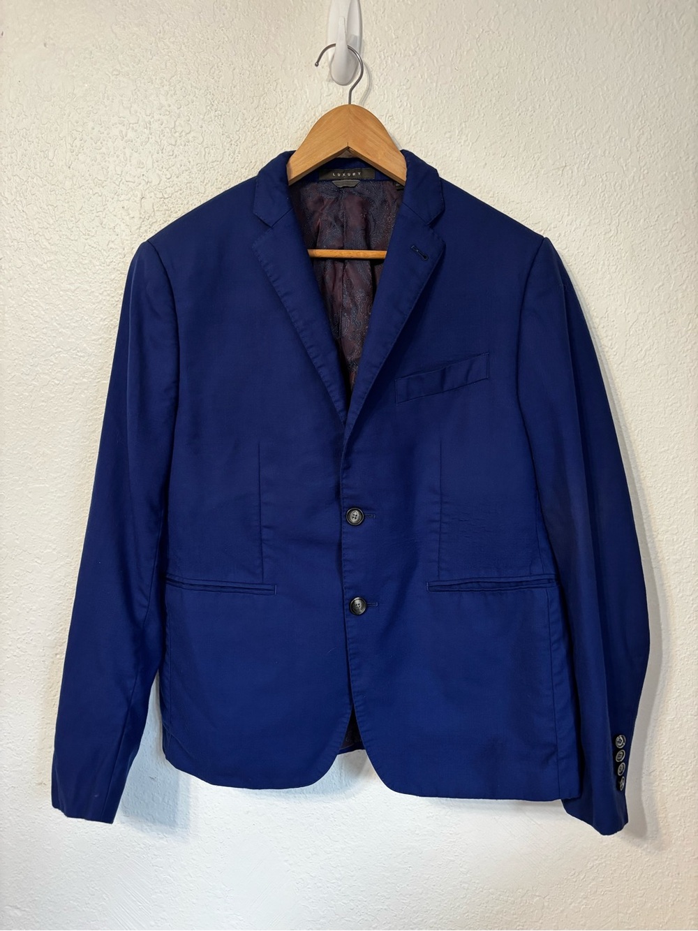 Indochino Luxury Wool Cashmere Blazer Blue Suit Jacket 41S
